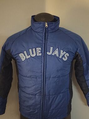 Majestic Blue Jays Puffer Jacket in Royal and Navy Blue